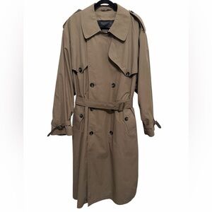 Vintage London Fog Classic Belted Trench Lined Coat Mens size 42 Regular